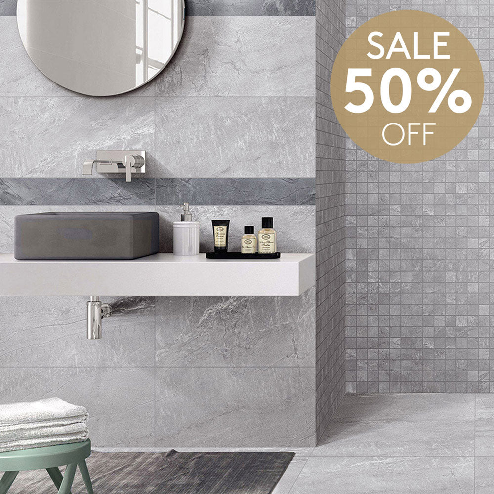 Mondial Light Grey 450x900 Stone Look Lappato Porcelain Tile