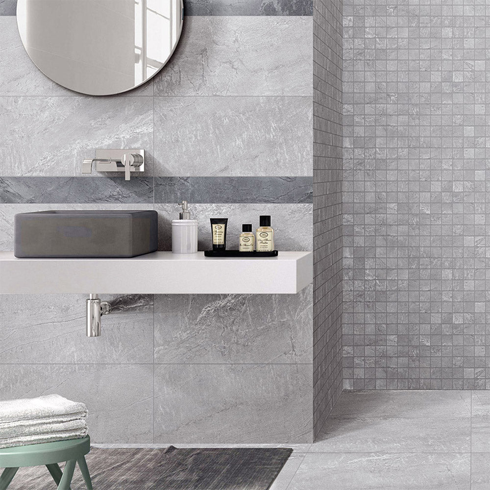 Mondial Light Grey 300x600 Stone Look Outdoor Porcelain Tile