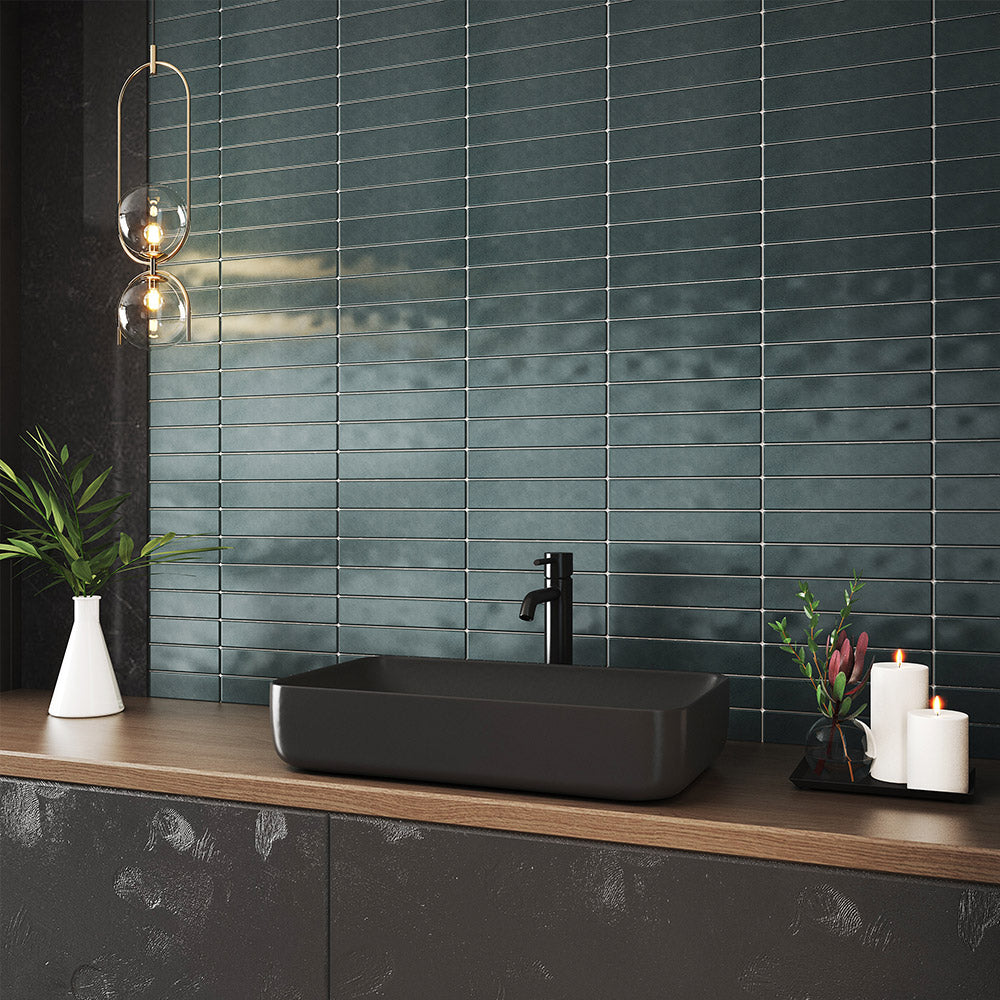 Mykonos Sea Blue 50X250 Zellige Matt Hand Made Subway Tile