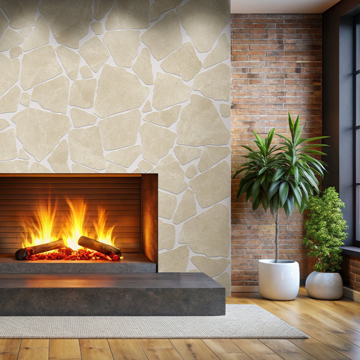 Noosa Sand Travertine Look Crazy Paving Floor and Wall Cladding Tile