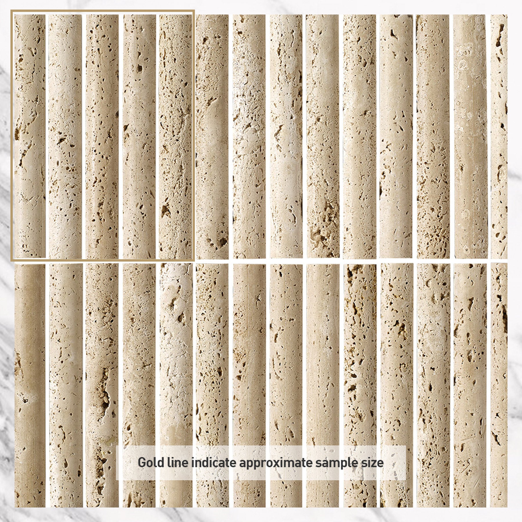 Ocean Travertine Convex Natural Stone Mosaics (per sheet)