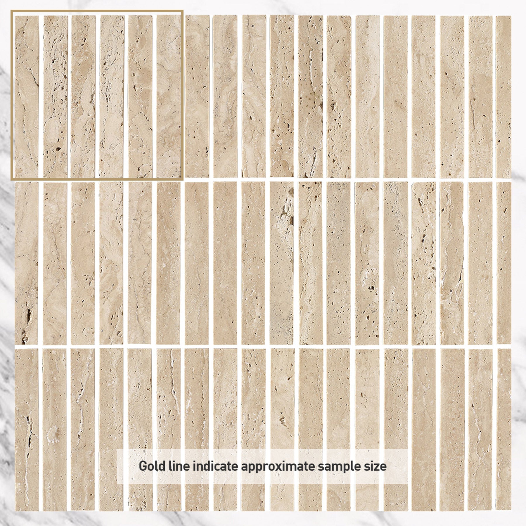 Ocean Travertine Kit Kat Natural Stone Mosaics (per sheet)