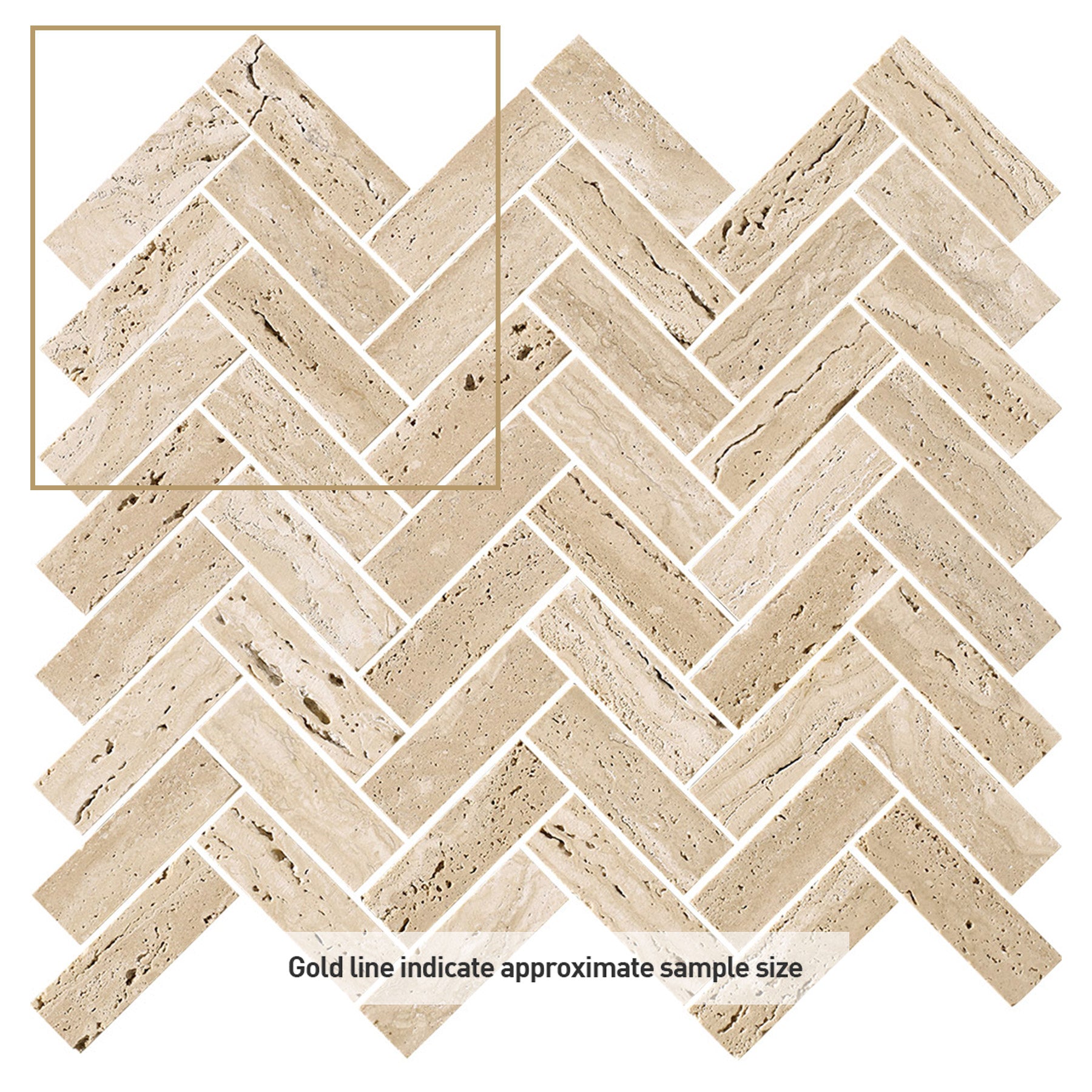 Ocean Travertine Short Herringbone Natural Stone Mosaics (per sheet)