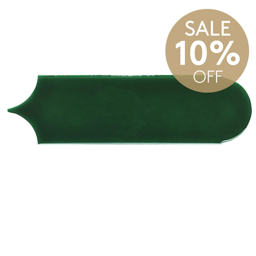 Olympus Hunter Green Feather 85x300 Hand Made Gloss Tile