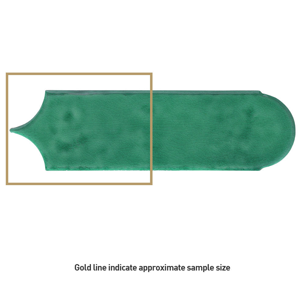 Olympus Jade Green Feather 85x300 Hand Made Gloss Tile