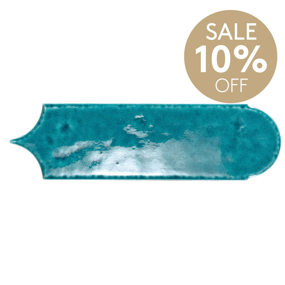 Olympus Sea Blue Feather 85x300 Hand Made Gloss Tile