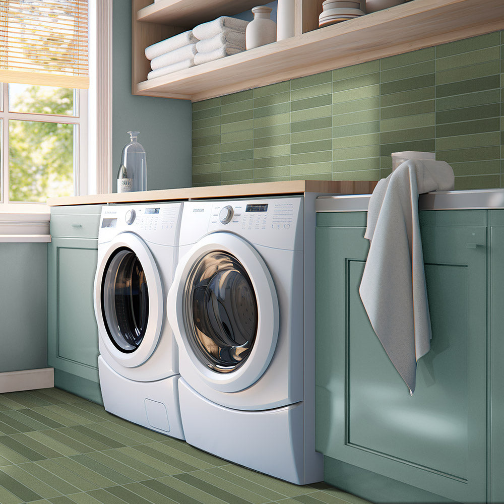 Osaka Mix Shade Forest Green 75x300 Matt Subway Tile