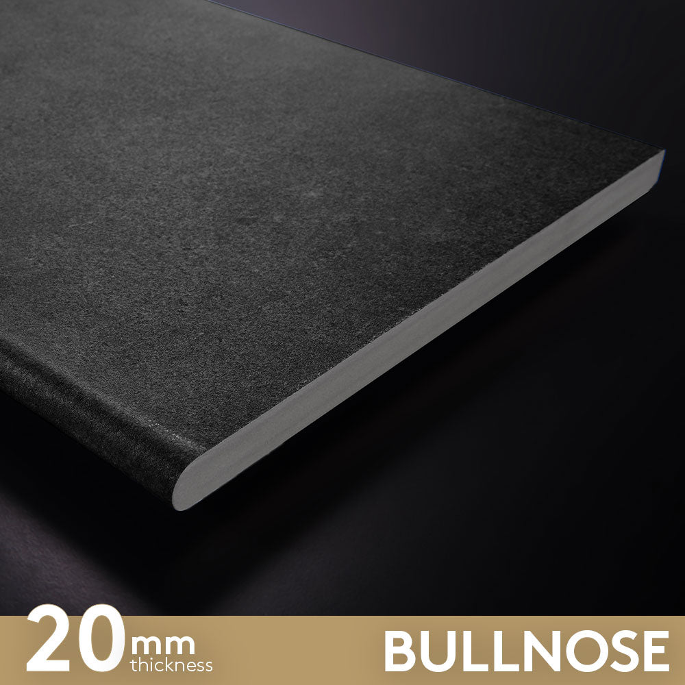 Prague Graphite 400X600X20 Outdoor Concrete Look Porcelain Bullnose (per piece)