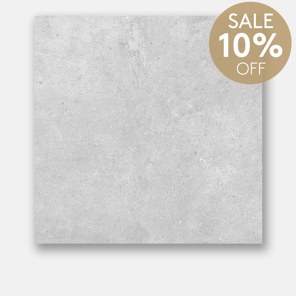 Prague Light Grey 600X600 Matt Concrete Look Porcelain Tile