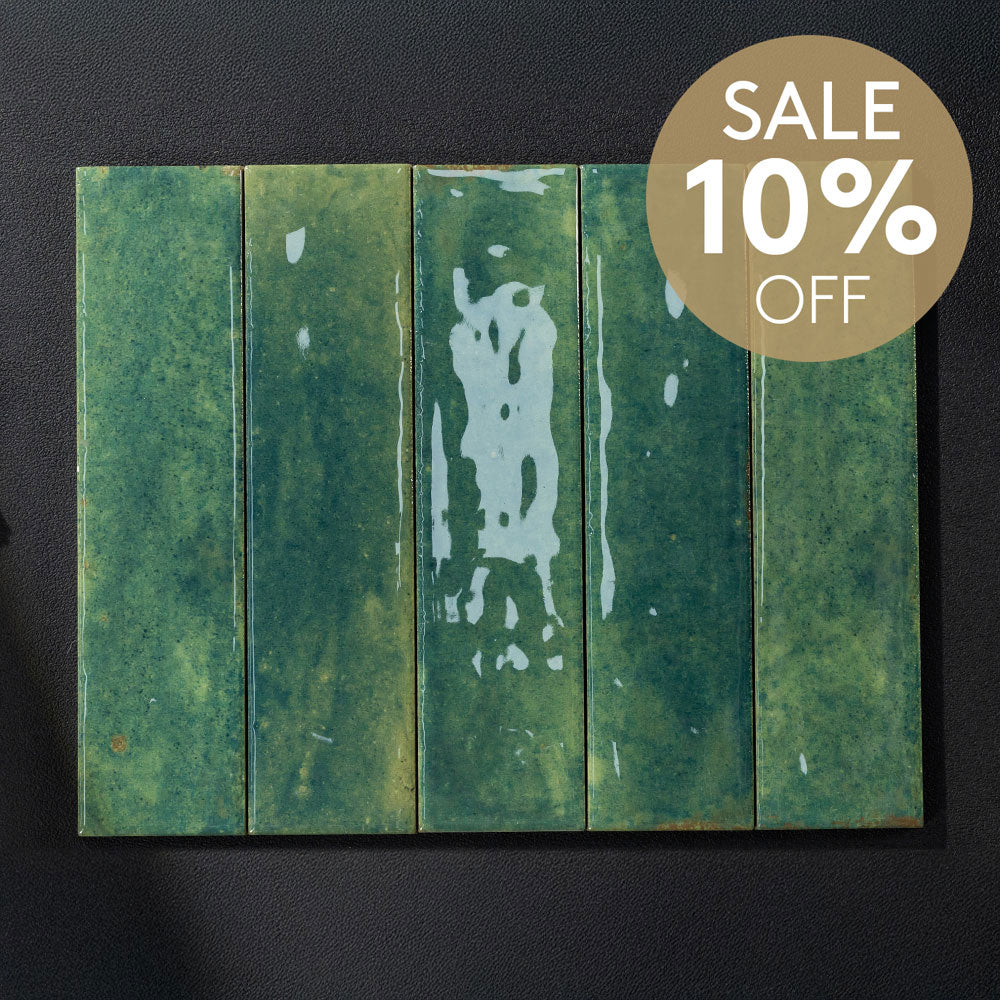 Ravello Dark Green 60x240 Zellige Gloss Subway Tile