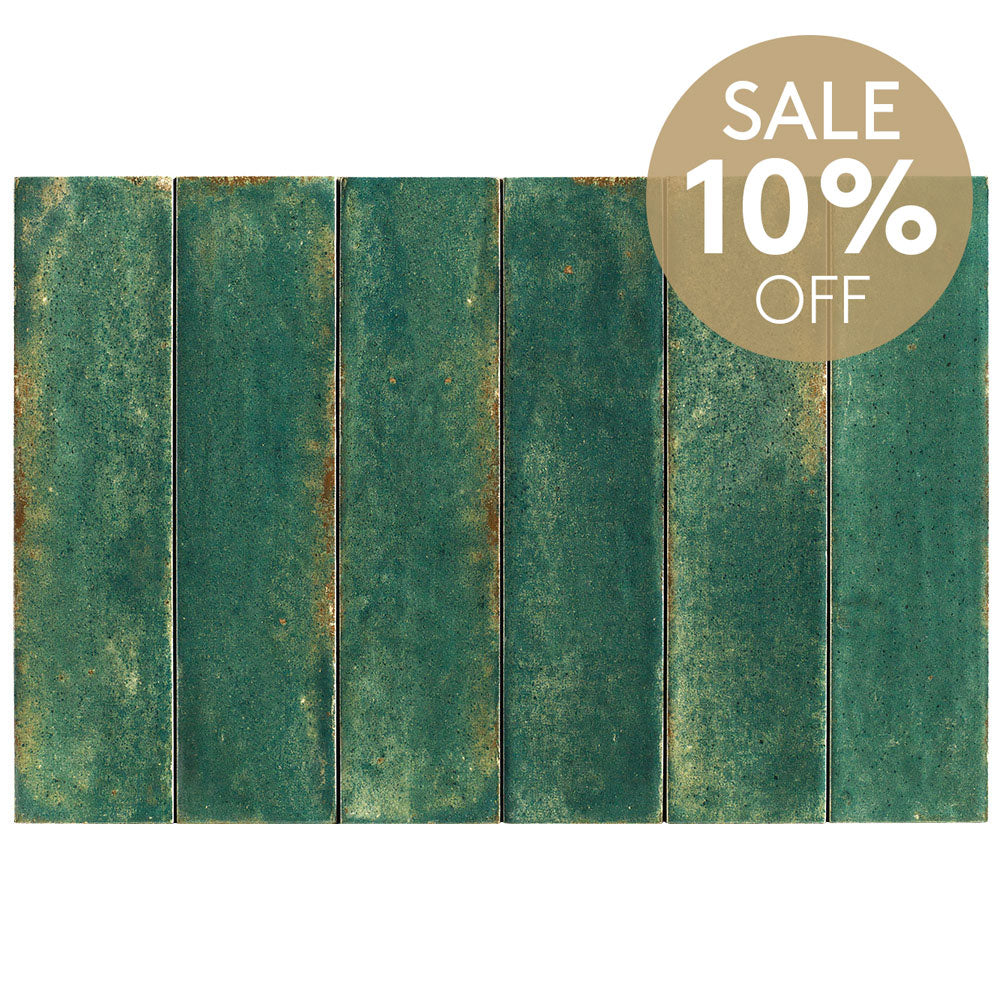 Ravello Dark Green 60x240 Zellige Matt Subway Tile