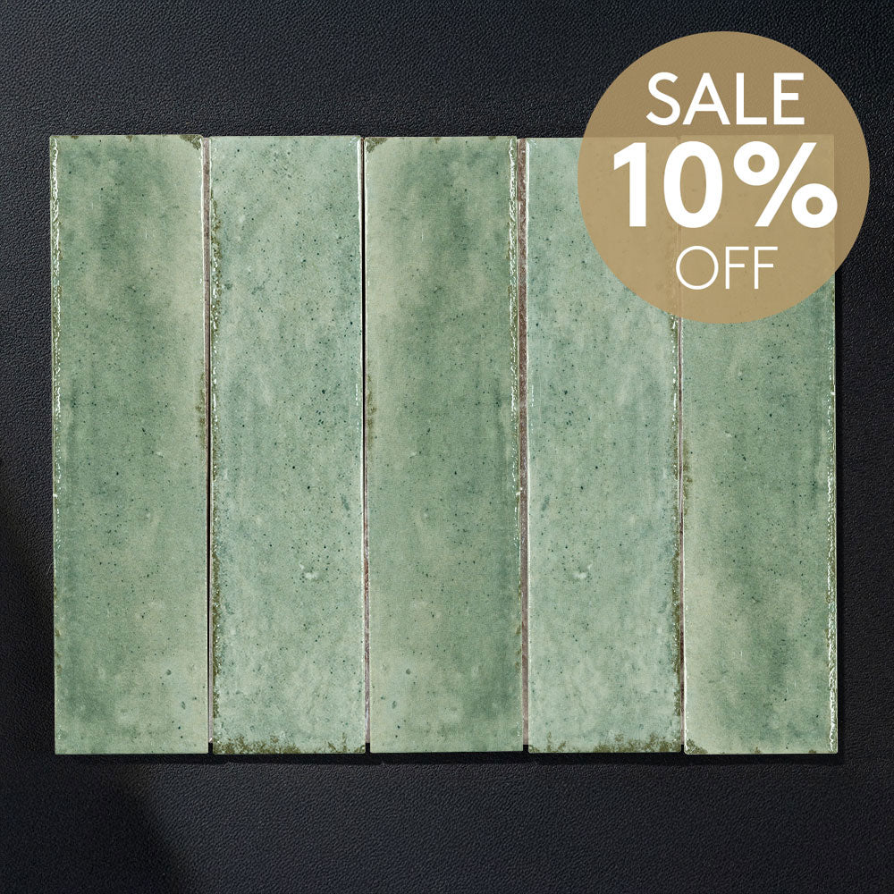 Ravello Light Green 60x240 Zellige Gloss Subway Tile