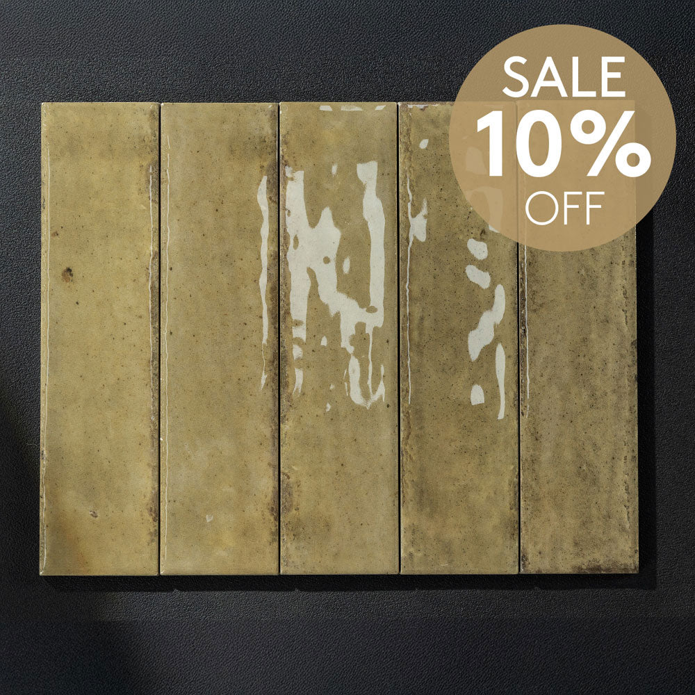 Ravello Olive Green 60x240 Zellige Gloss Subway Tile