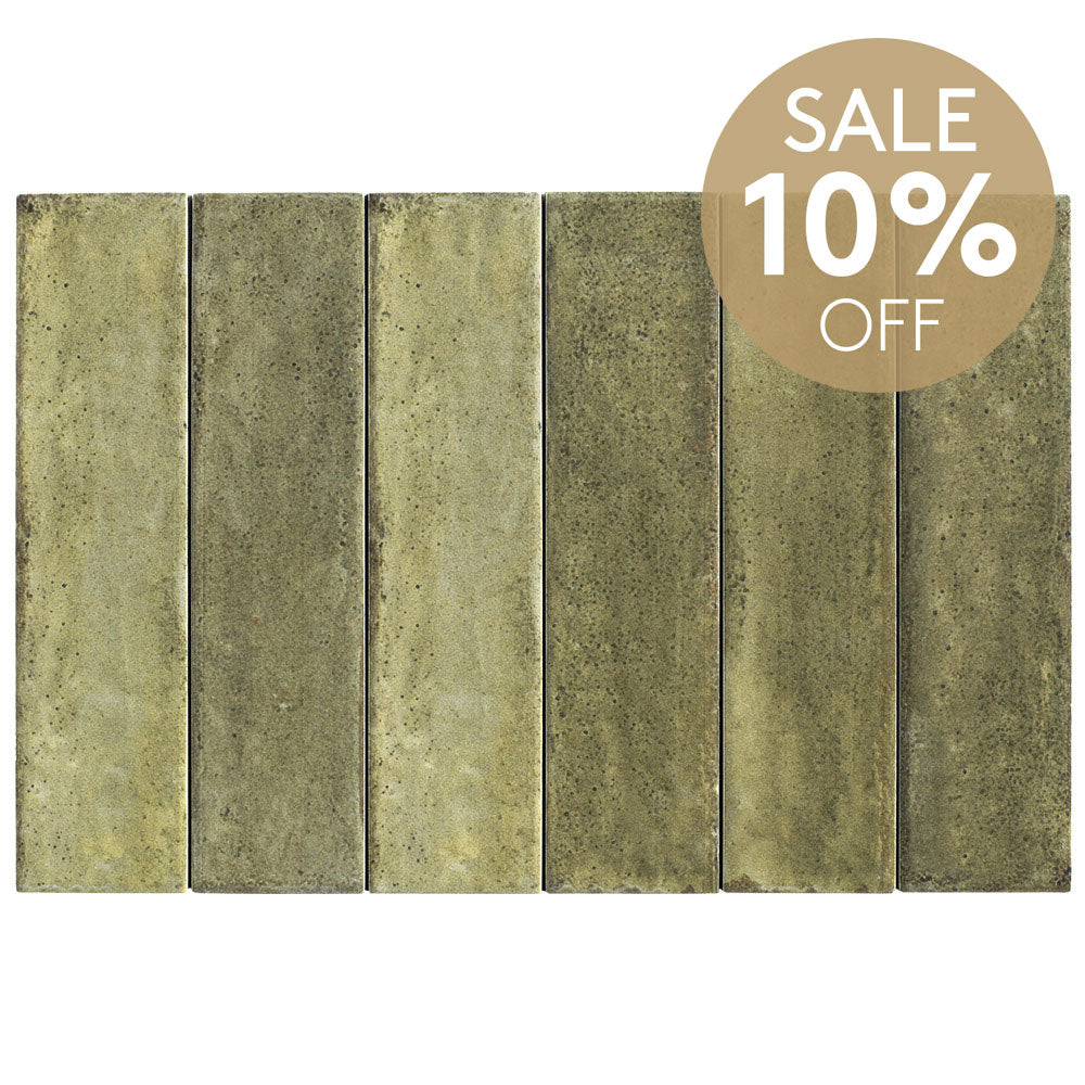 Ravello Olive Green 60x240 Zellige Matt Subway Tile