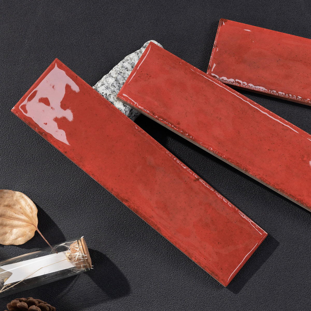 Ravello Empire Red 60x240 Zellige Gloss Subway Tile