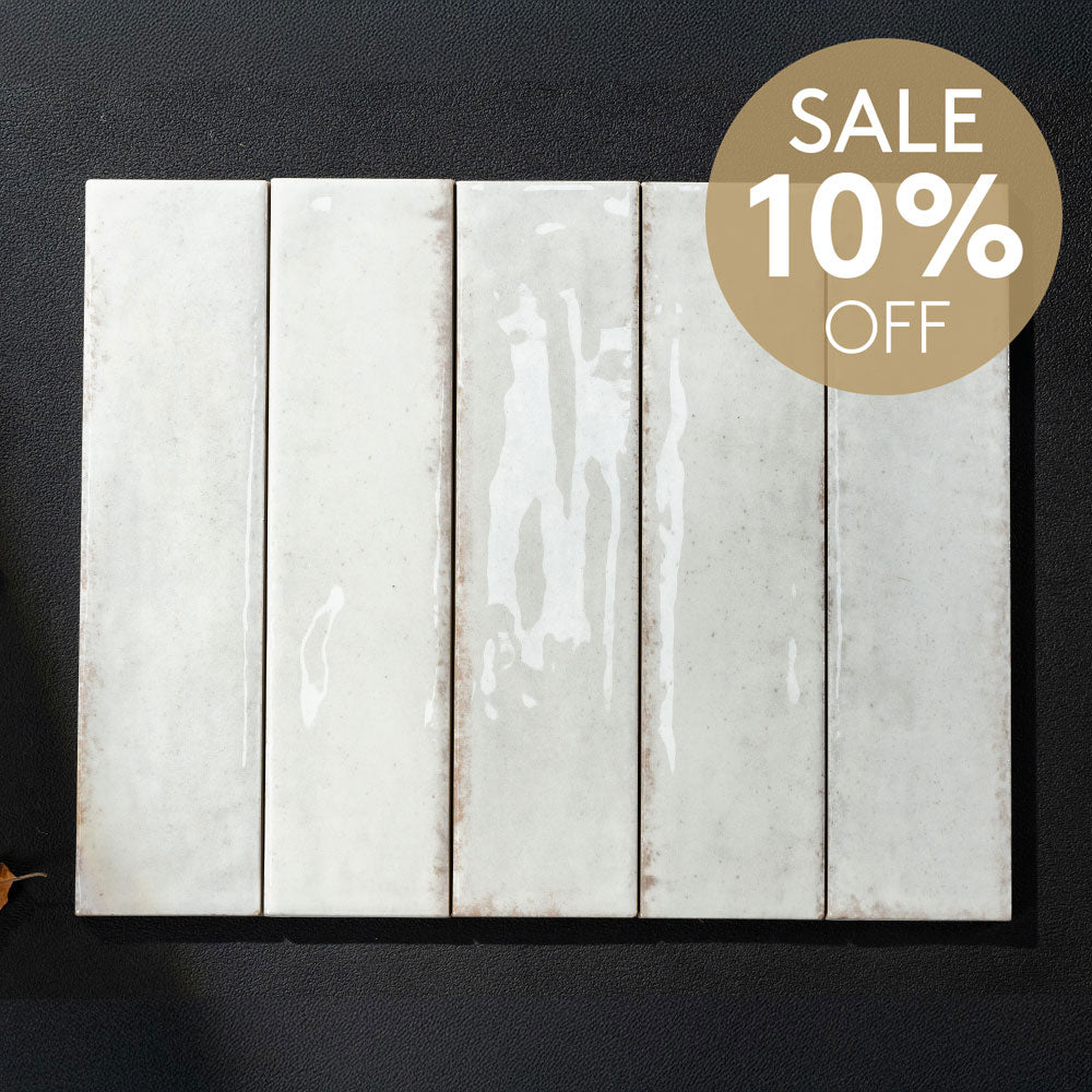 Ravello White 60x240 Zellige Gloss Subway Tile