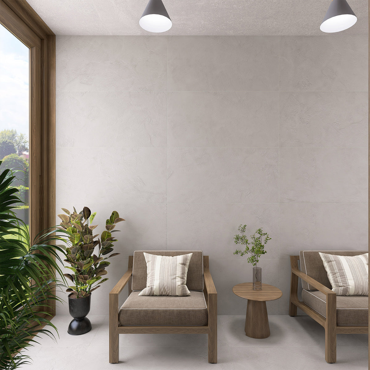 Renaissance White 600x600 Matt Concrete Look Porcelain Tile
