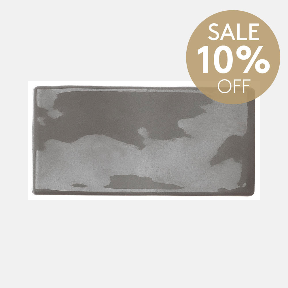 Santorini Smoke Grey 76X152X9 Gloss Subway Tile