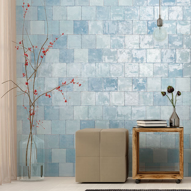 Seville Light Blue 130X130 Zellige Gloss Square Tile