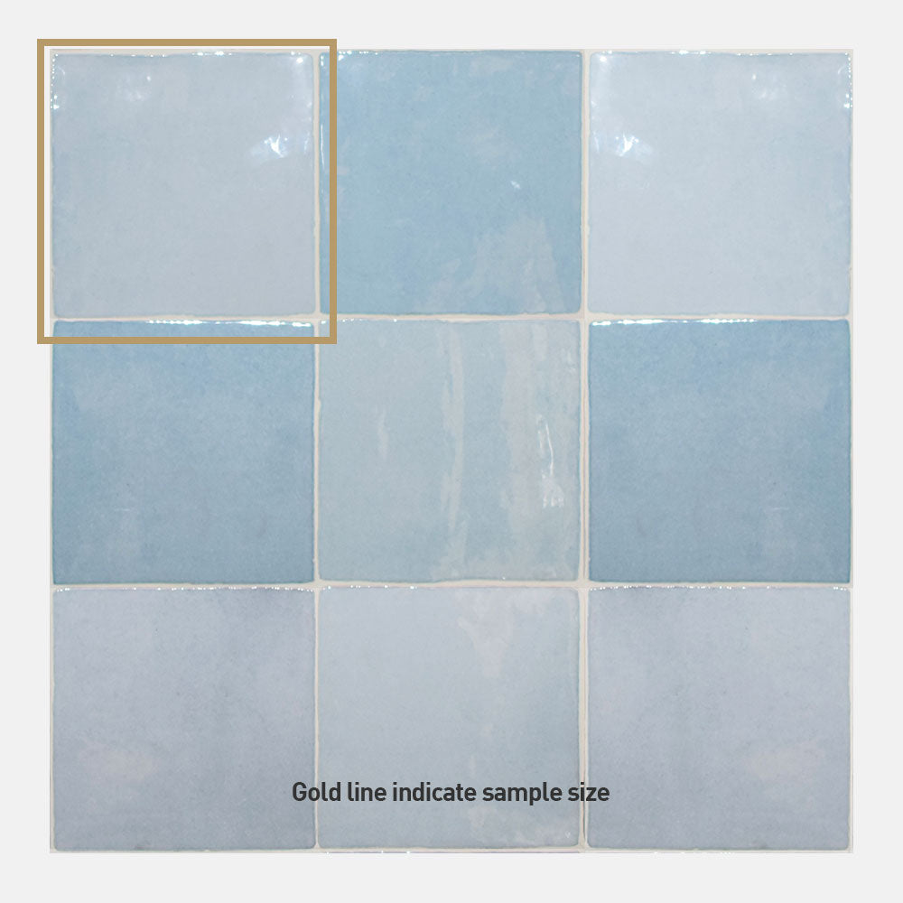 Seville Light Blue 130X130 Zellige Gloss Square Tile