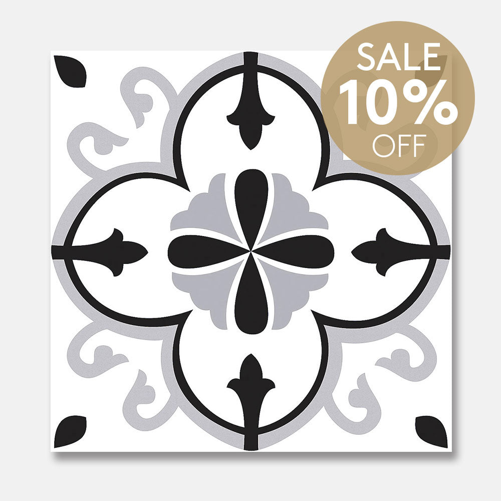 Somerset Buckingham Encaustic Look 200x200 Matt Tile