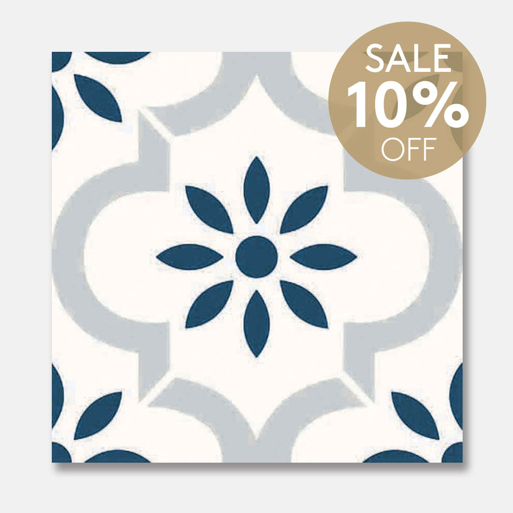 Somerset Swan Encaustic Look 200x200 Matt Tile