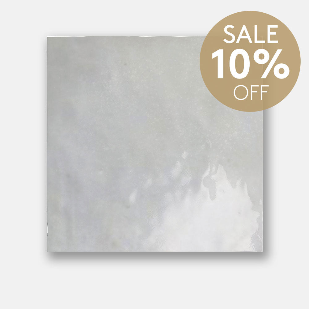 Sorrento Alabaster Grey 132X132 Zellige Gloss Square Tile