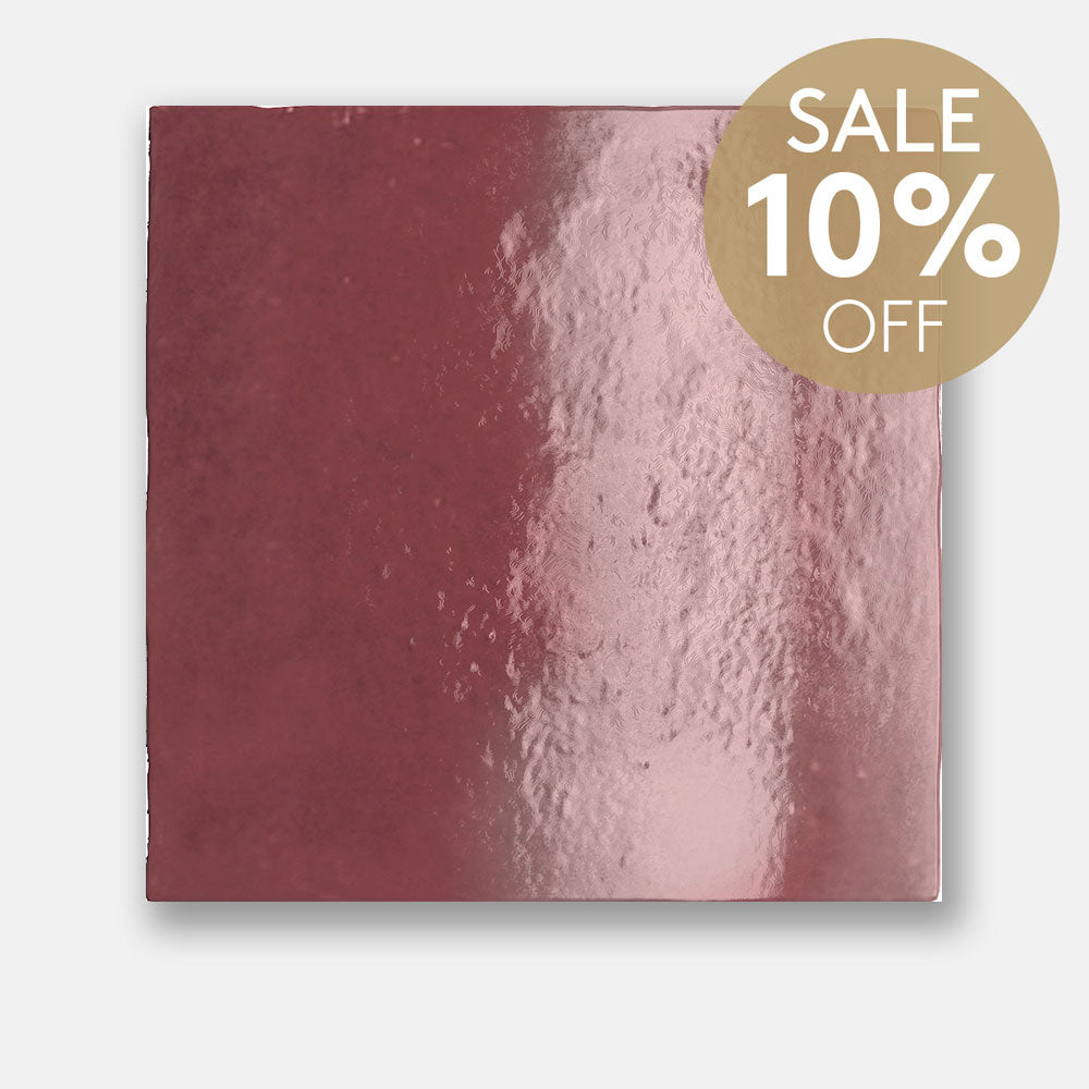 Sorrento Burgundy Red 132X132 Zellige Gloss Square Tile