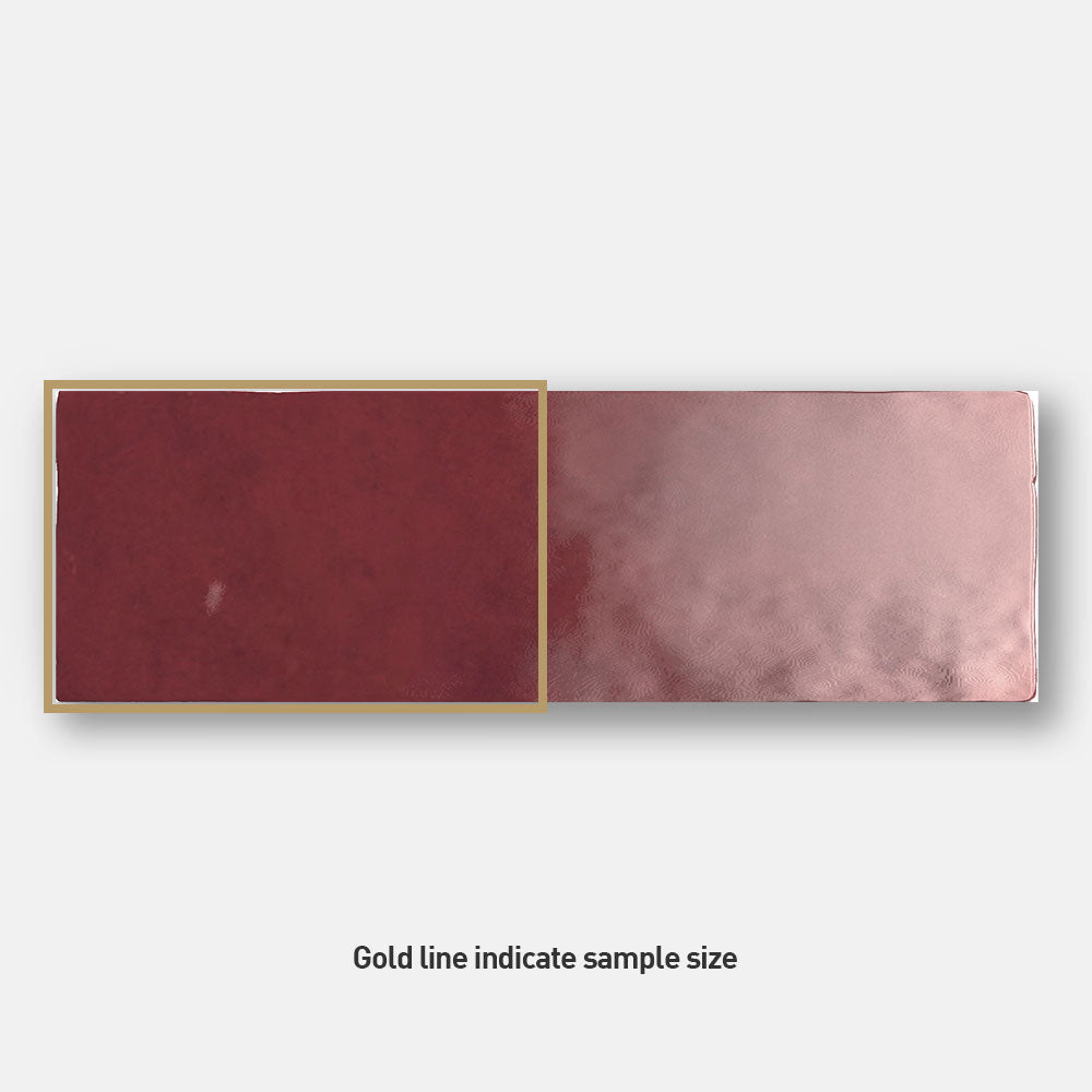 Sorrento Burgundy Red 65X200 Zellige Gloss Subway Tile