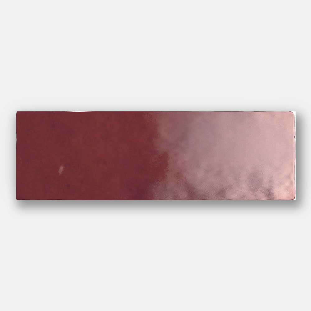 Sorrento Burgundy Red 65X200 Zellige Gloss Subway Tile