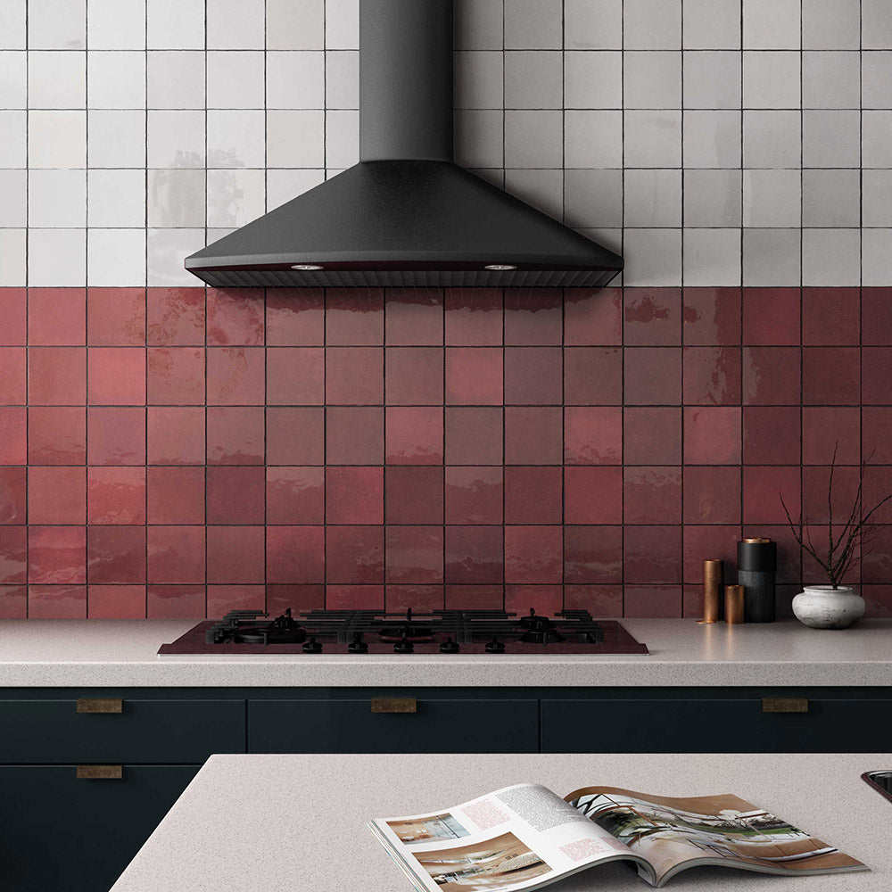 Sorrento Burgundy Red 65X200 Zellige Gloss Subway Tile