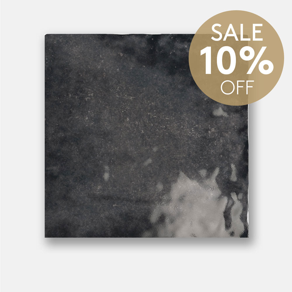 Sorrento Graphite 132X132 Zellige Gloss Square Tile