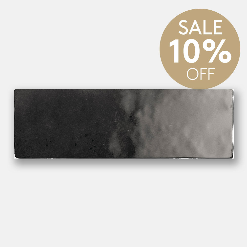 Sorrento Graphite 65X200 Zellige Gloss Subway Tile