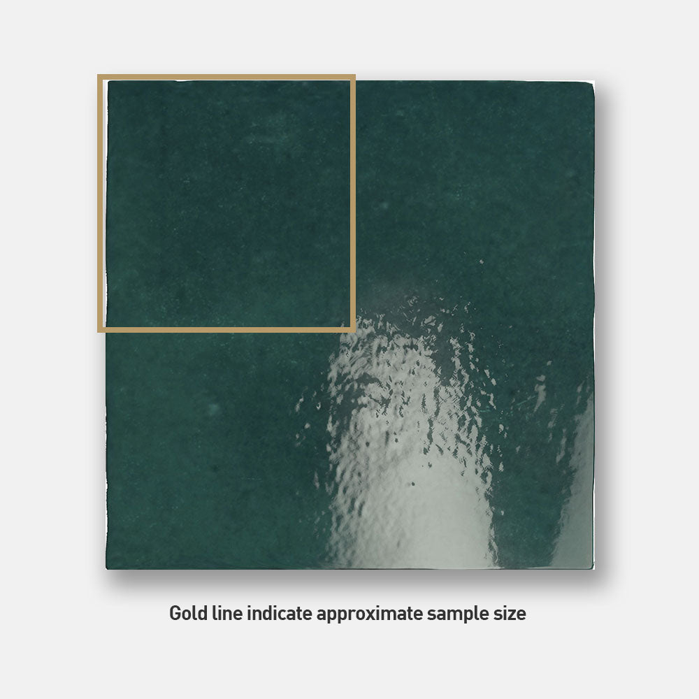 Sorrento Moss Green 132X132 Zellige Gloss Square Tile