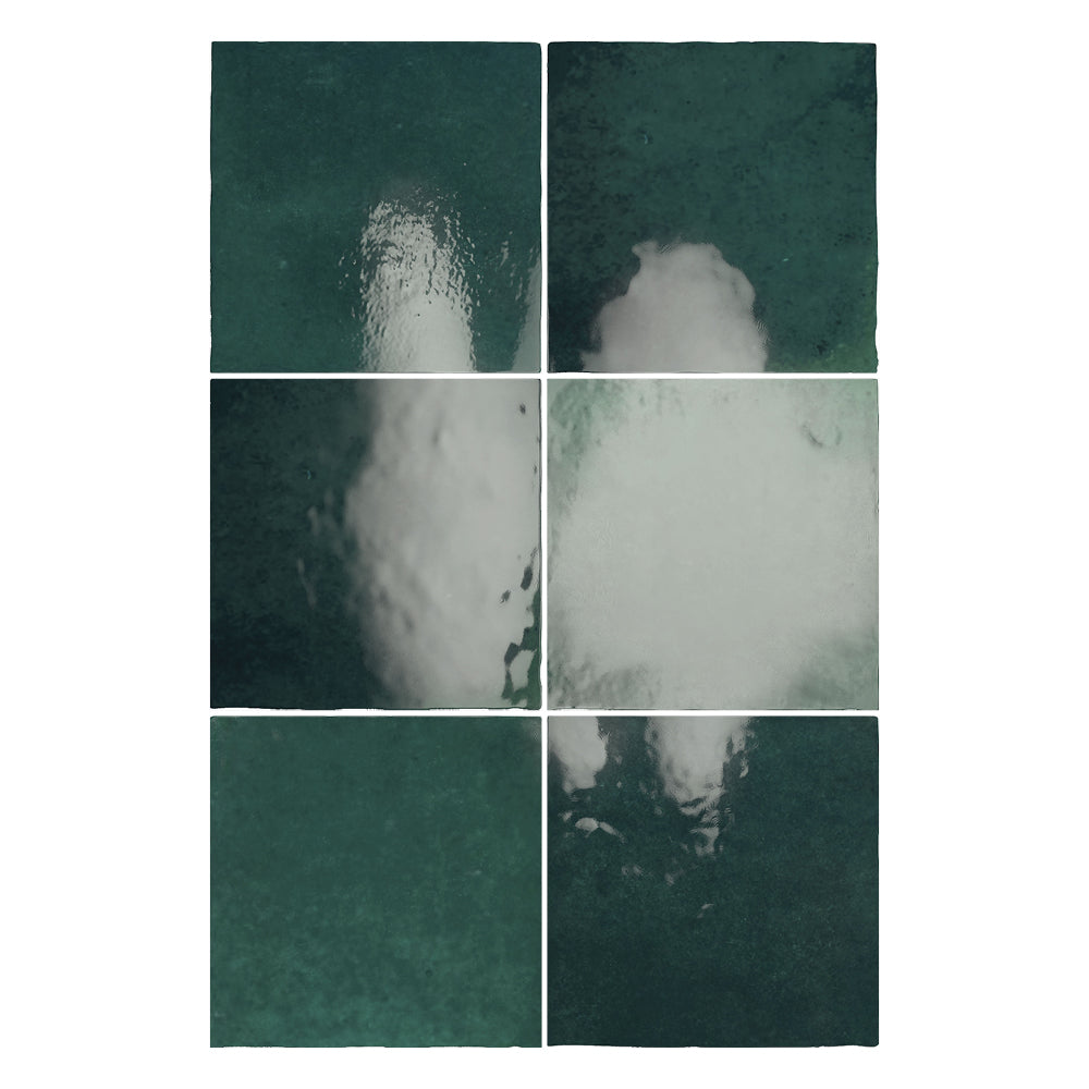 Sorrento Moss Green 132X132 Zellige Gloss Square Tile