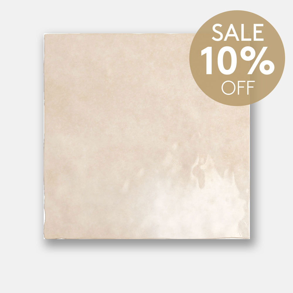 Sorrento Ochre 132X132 Zellige Gloss Square Tile