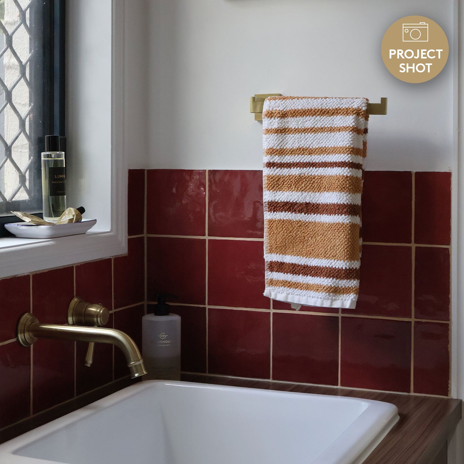 Sorrento Burgundy Red 132X132 Zellige Gloss Square Tile