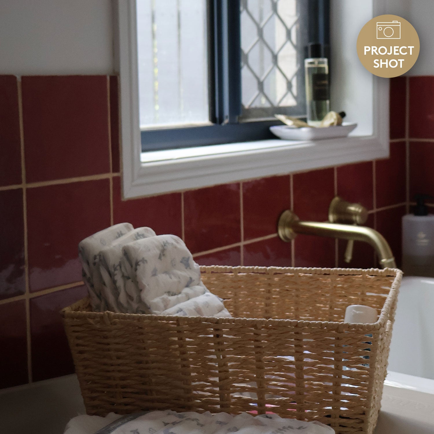 Sorrento Burgundy Red 132X132 Zellige Gloss Square Tile