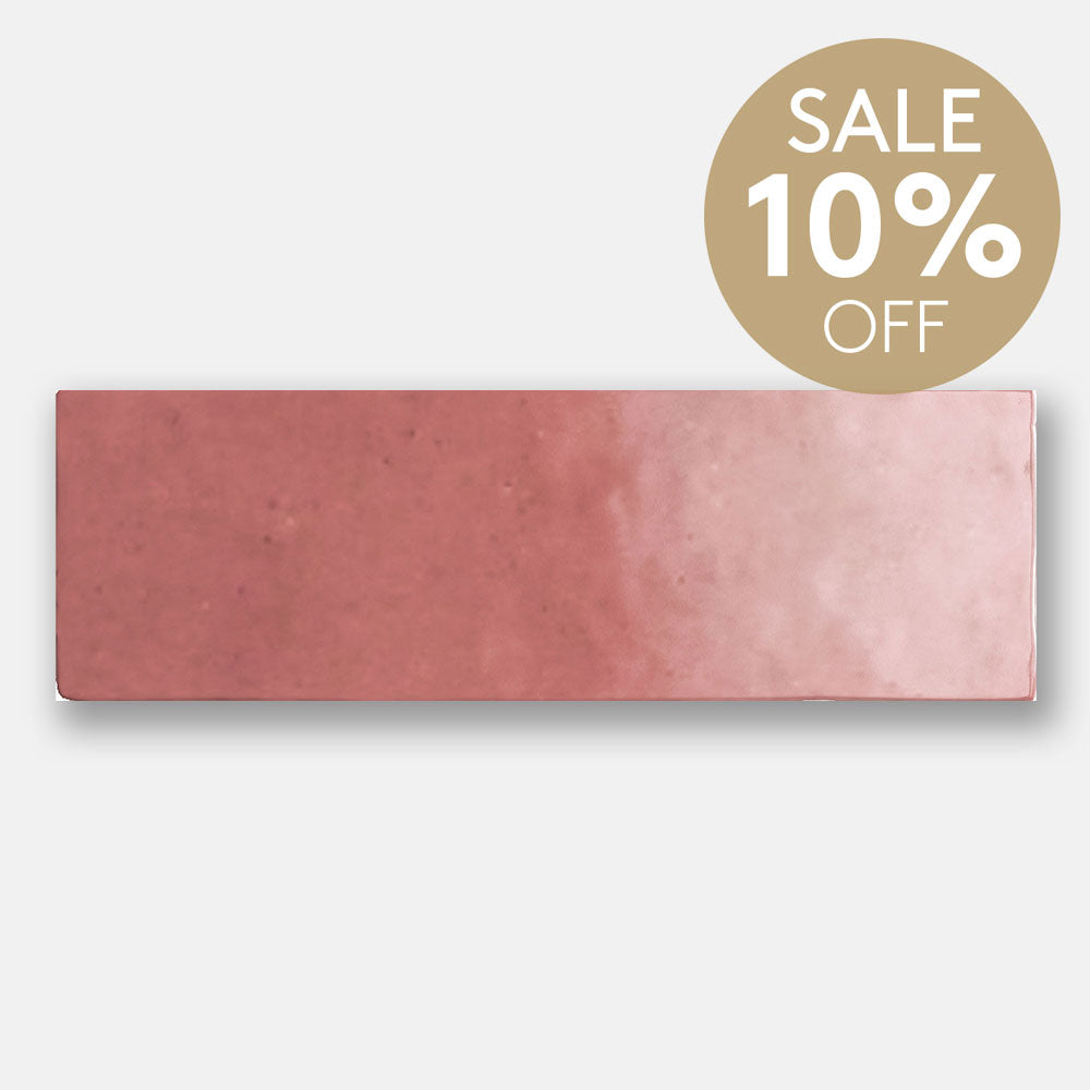 Sorrento Rose Marlow Pink 65X200 Zellige Gloss Subway Tile
