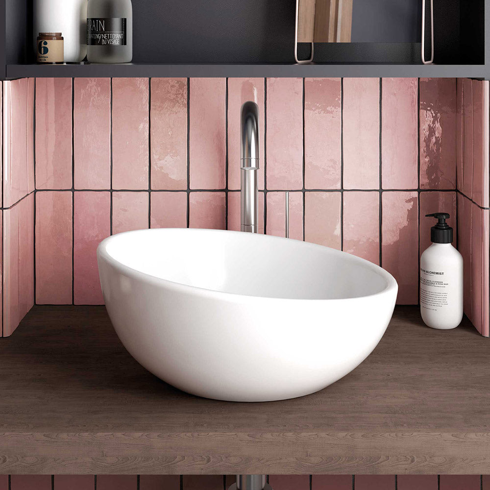 Sorrento Rose Marlow Pink 132X132 Zellige Gloss Square Tile