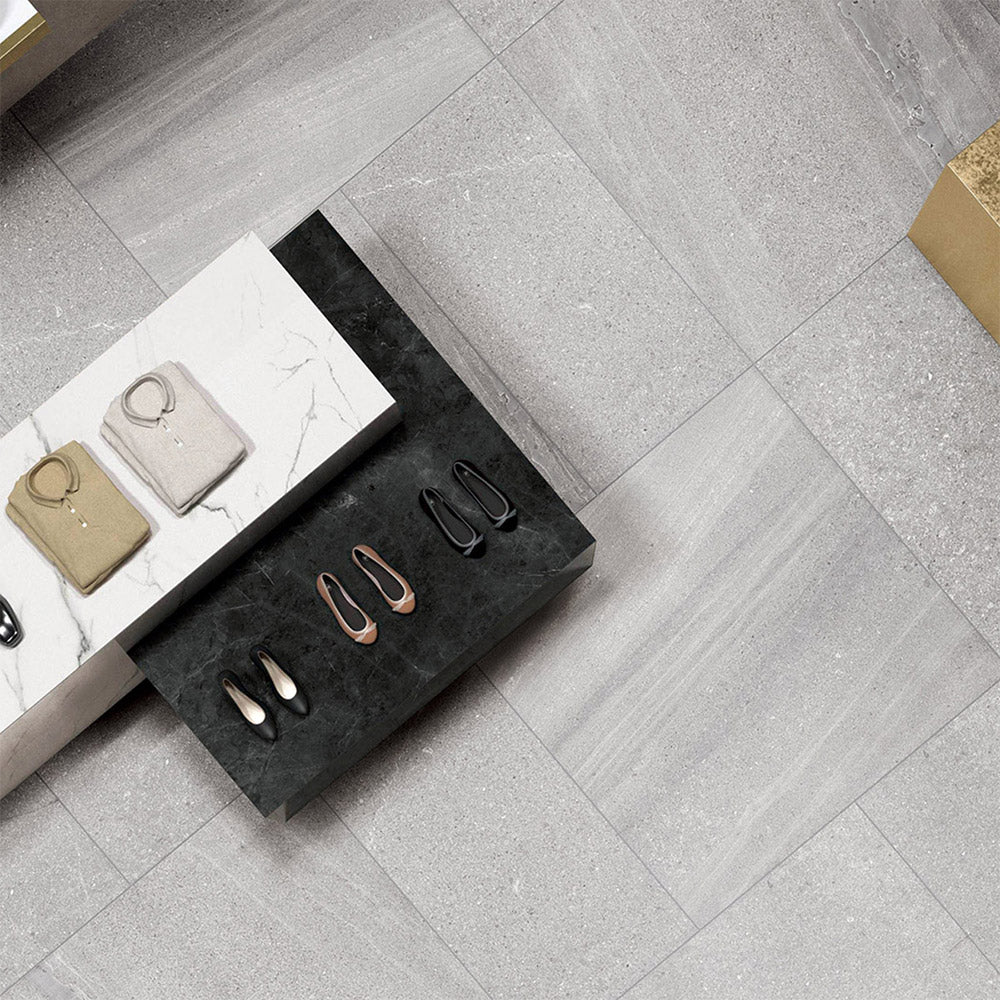Symphony Grey 300x300 Limestone Look Lappato Porcelain Tile
