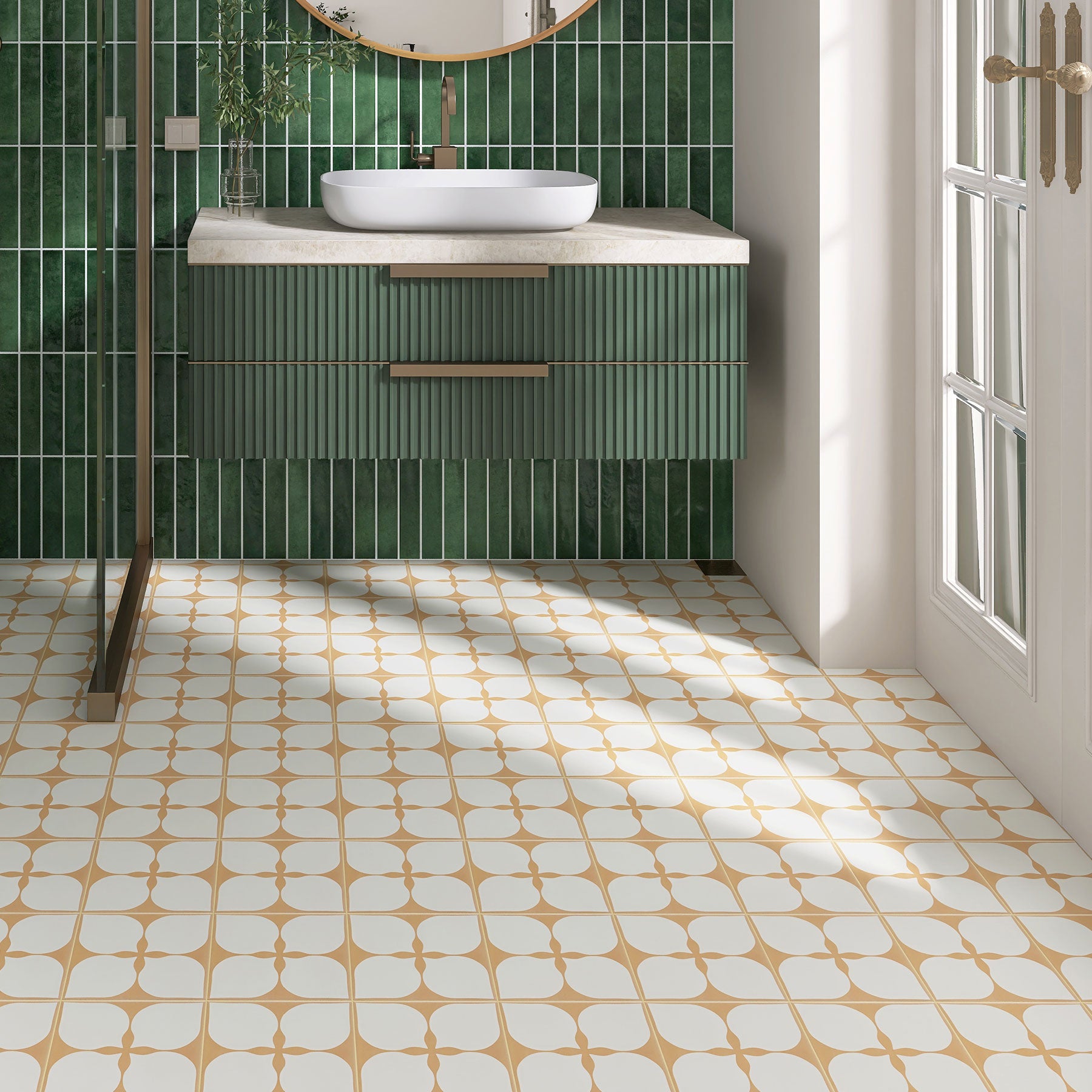 Heritage Tierra Rosada Encaustic Look 200x200 Matt Tile