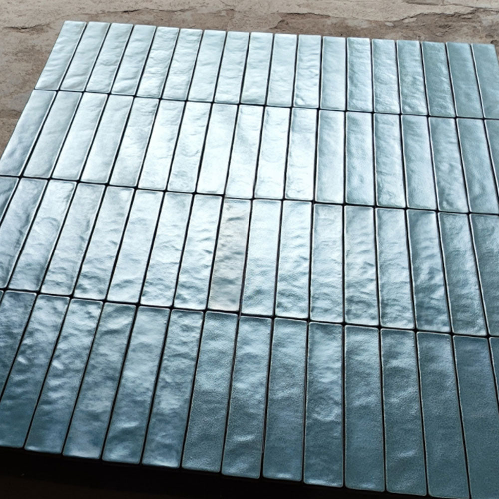 Mykonos Sea Blue 50X250 Zellige Matt Hand Made Subway Tile