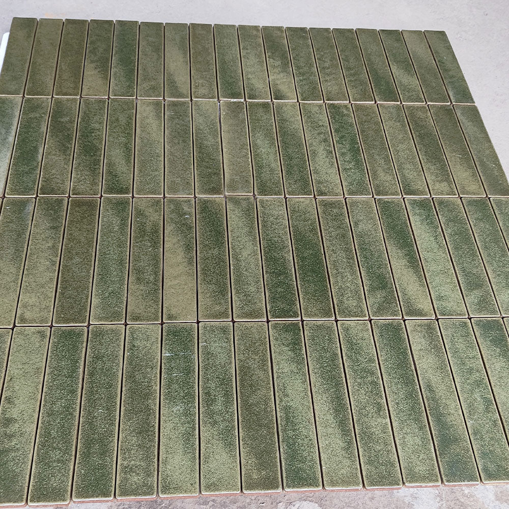 Mykonos Sage Green 50X250 Zellige Matt Hand Made Subway Tile