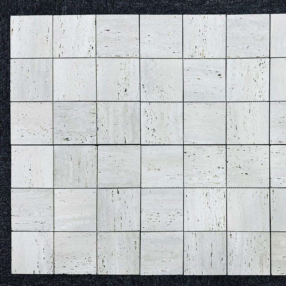 Palermo Travertine Stone 100x100 Honed Mosaic (per sheet)