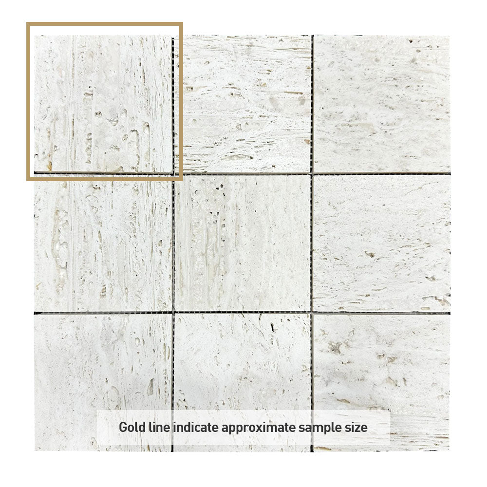 Palermo Travertine Stone 100x100 Honed Mosaic (per sheet)