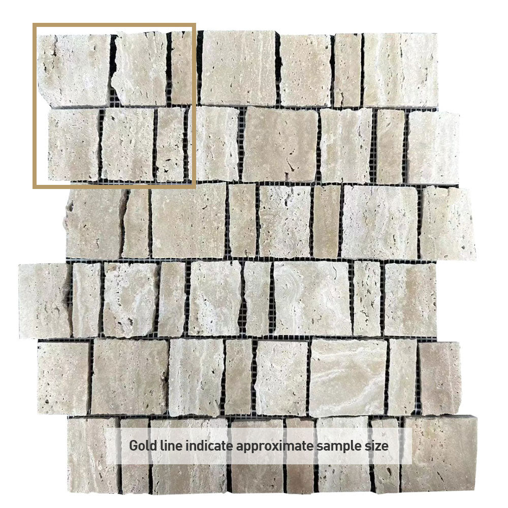 Palermo Travertine Stone Honed Broken Mosaic (per sheet)
