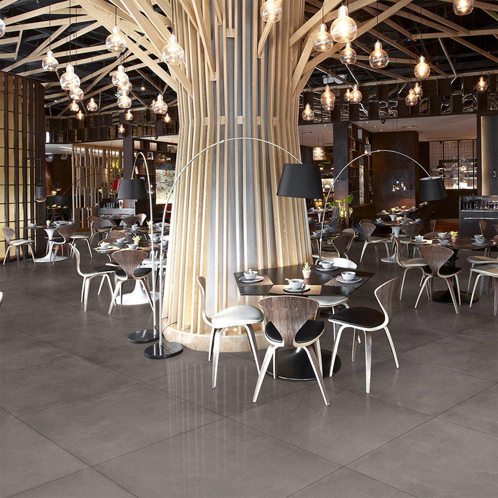 Toccata Grey 900x900 Concrete Look Lappato Porcelain Tile