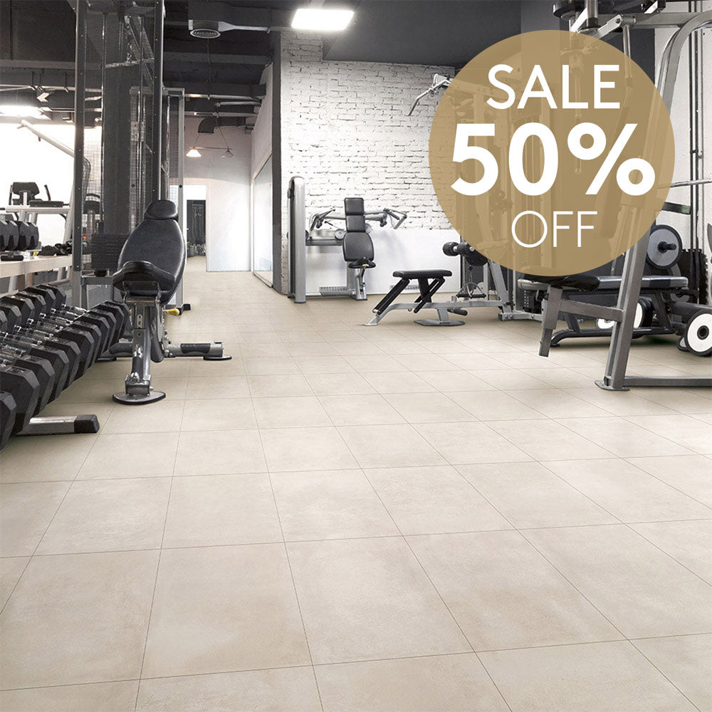 Toccata White 900x900 Concrete Look Lappato Porcelain Tile