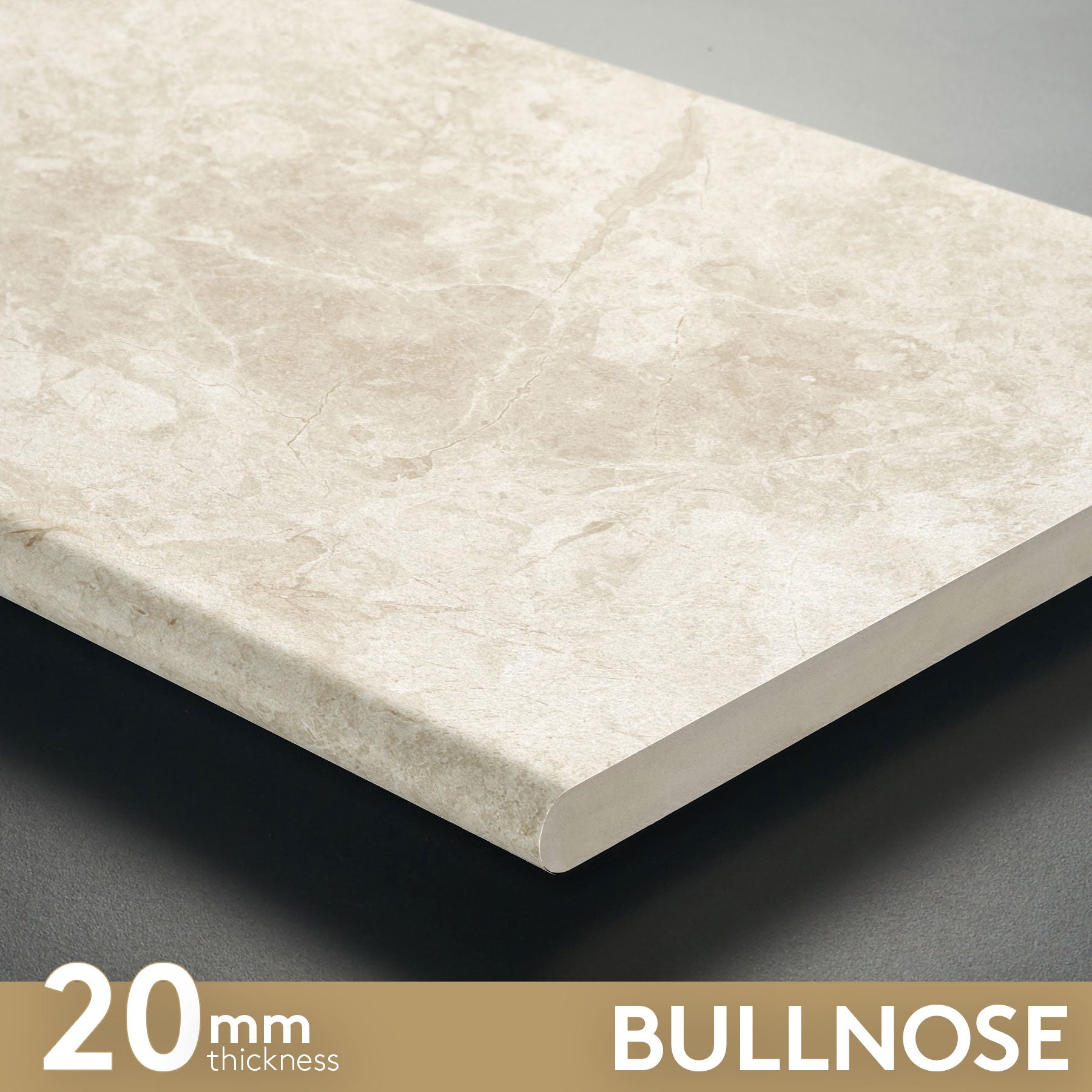 Turin Beige 400X600X20 Outdoor Porcelain Bullnose (per piece)